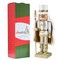 Ornativity Christmas Gold King Nutcracker – Gold and White Glittered Wooden Nutcracker Man with Gold and White Fur Cape and Staff in Hand Xmas Themed Holiday Nut Cracker Doll Figure Decorations